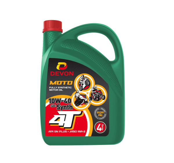 Масло для высоконагруженных мотоциклетных двигателей Devon 4T Synth 10W-40